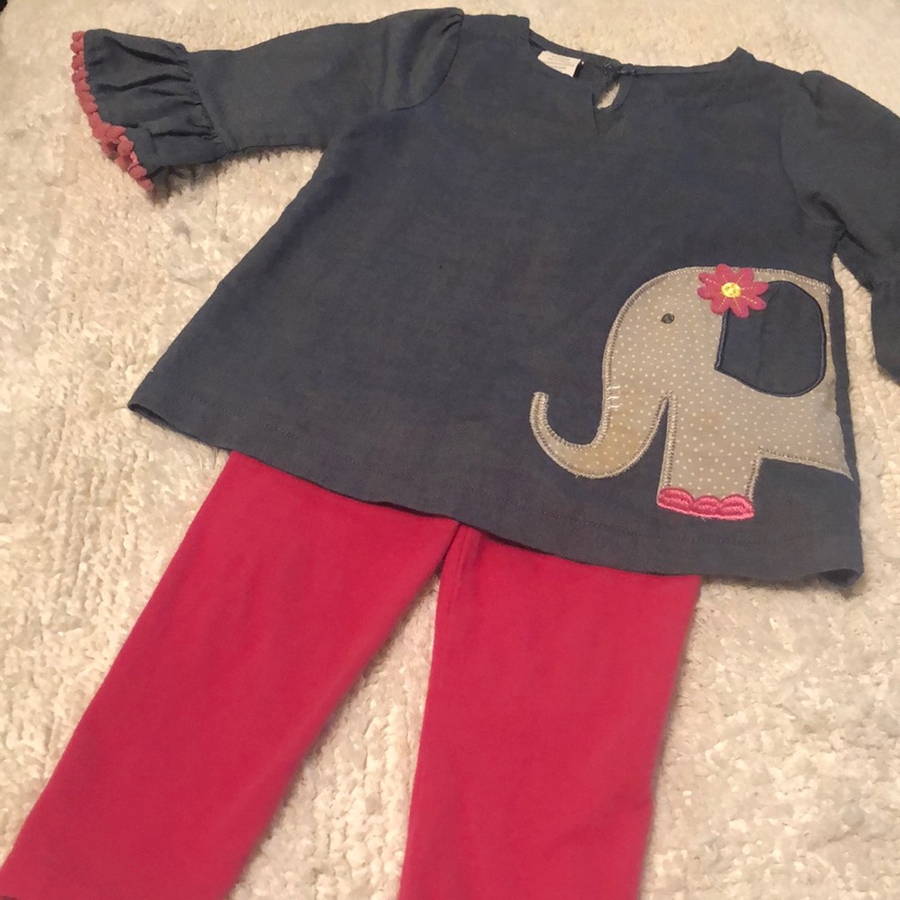 2t elephant denim girls outfit
